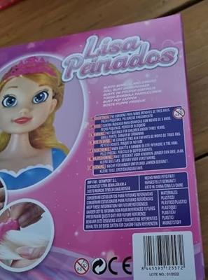 Kaphoofd Prinses van 21 cm voor kinderen bruin met 7 accessoires - kappop - kapkop - kaphoofd