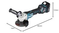 Makita DGA517RTJ Accu Haakse Slijper 125mm 18V 5.0Ah in Mbox - thumbnail