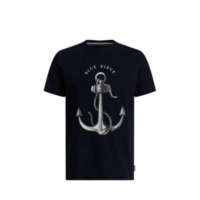 WE Fashion Blue Ridge T-shirt met printopdruk donkerblauw