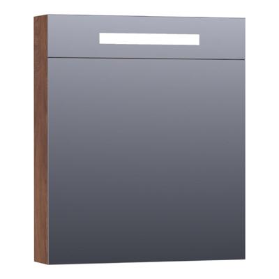 Brauer Promise Deluxe Spiegelkast - 60 cm - met Directe Verlichting - 1 Linksdraaiende Dubbelzijdige Spiegeldeur - Forest Cacao