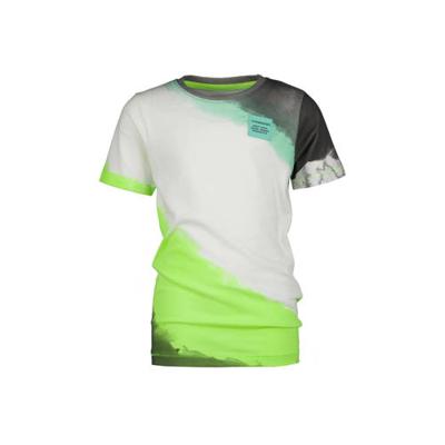 Vingino tie-dye T-shirt Hasti neon geel/wit/zwart
