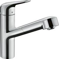 Hansgrohe M42 M427-H150 1-gats keukenkraan m. uittrekbare handdouche m. 120° draaibare uitloop chroom 71814000 - thumbnail