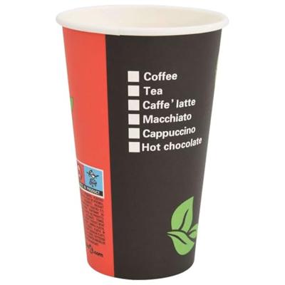VidaXL Papieren koffiekopjes 1000 st 16oz 400 ml rood en zwart