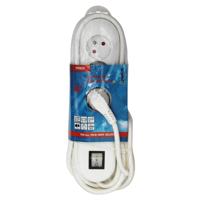 Scanpart Tafelcontactdoos 4-Voudig + Schakelaar België Wit - thumbnail