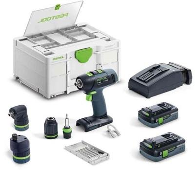 Festool T 18+3 HPC 4,0 I-Set Accu Schroefboormachine 18V 4.0Ah + 2x Hulpstukken in Systainer - 577609 Festool T 18+3 HPC 4,0 I-Set Accu Schroefboormachine 18V 4.0Ah + 2x Hulpstukken in Systainer - 577609