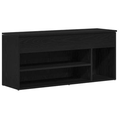 VidaXL Schoenenbank 102x30,5x45 cm spaanplaat zwart eikenkleurig VidaXL Schoenenbank 102x30,5x45 cm spaanplaat zwart eikenkleurig
