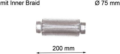 LRT Flexible pipe, exhaust sy d=90mm l=200mm