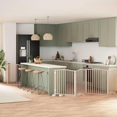 Hondenhek inklapbaar met deur 6 panelen 480 cm populierenhout