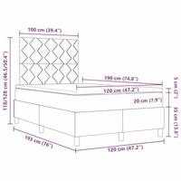 Boxspring bed met matras Donkergroen 120 x 190 cm Fluweel - thumbnail