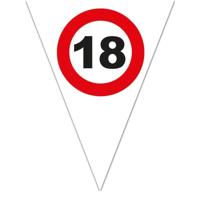 Vlaggenlijn Verkeersbord 18 Wit - 5 meter - thumbnail