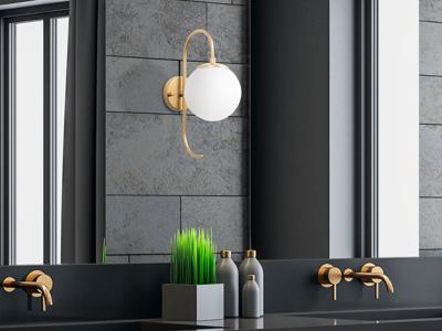 Wandlamp COLOMBARI 1 lamp wit/goud Wandlamp COLOMBARI 1 lamp wit/goud