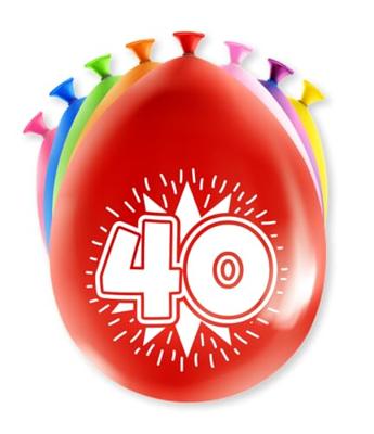 Party Ballonnen Hoera 40 jaar (8st)