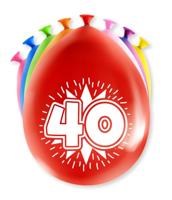 Party Ballonnen Hoera 40 jaar (8st) - thumbnail