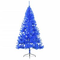 Kunstkerstboom met standaard half 180 cm PVC blauw - thumbnail