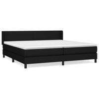 Boxspring met matras stof zwart 200x200 cm - thumbnail