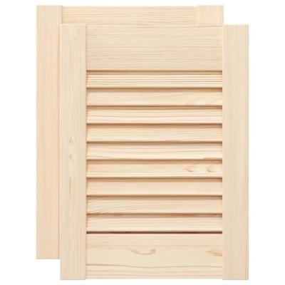 VidaXL Kastdeuren met lamellen 2 st 39,5x29,5 cm massief grenenhout