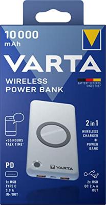 Varta Wireless Power Bank 10000 laadkabel USB-C 18W 57913101111 Varta Wireless Power Bank 10000 laadkabel USB-C 18W 57913101111