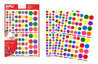 Apli Kids verwijderbare stickers, cirkel, blister met 624 stuks in geassorteerde kleuren en groottes - thumbnail