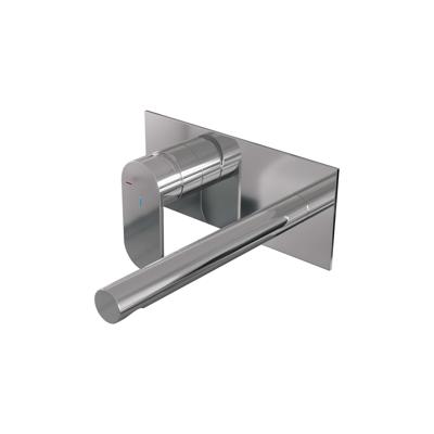 Chrome Edition inbouw wastafelmengkraan met rechte uitloop en afdekplaat C2 chroom