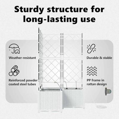 Tuin Bloempot 3 pcs Wit Staal