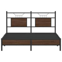 Bedframe zonder matras bewerkt hout bruin eikenkleur 140x200 cm - thumbnail