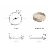 Waskom Forzalaqua Monti 40x40x10 cm Gezoet Travertin - thumbnail