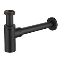 Wiesbaden Sifon Star Luxe Muurbuis met Roset 5/4" Mat-zwart - thumbnail