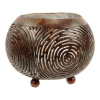 Theelichthouder van Kokosnoot Cirkels - thumbnail