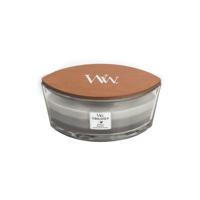 WoodWick Geurkaars Ellipse Trilogy Warm Woods - 9 cm / 19 cm - Geurkaars in Glas - Houten Lont - thumbnail