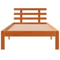Bedframe zonder matras massief grenenhout wasbruin 75x190 cm - thumbnail