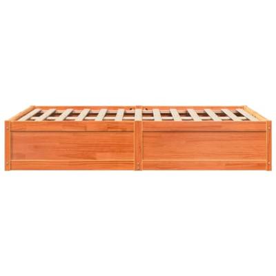 Bedframe zonder matras massief grenenhout wasbruin 120x200 cm