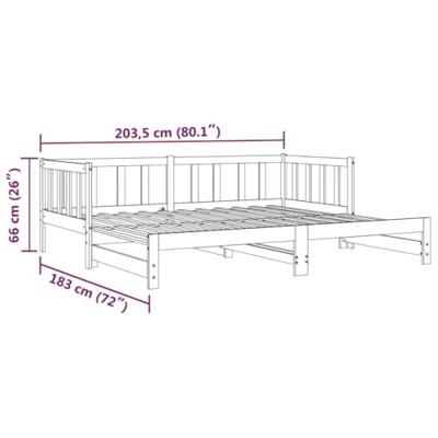 Slaapbank met onderschuifbed 90x200 cm massief grenenhout