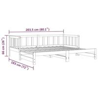 Slaapbank met onderschuifbed 90x200 cm massief grenenhout - thumbnail