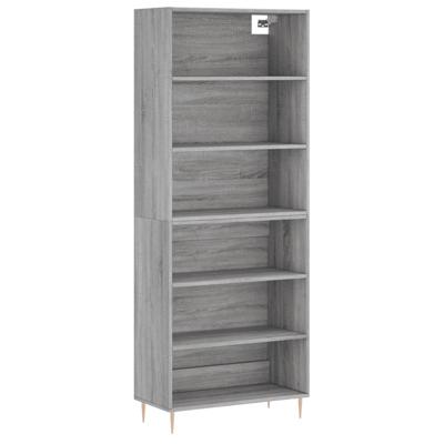 Hoge kast 69,5x32,5x180 cm bewerkt hout grijs sonoma eikenkleur