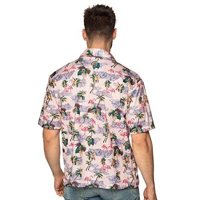 Hawaiiblouse Flamingo Roze Man