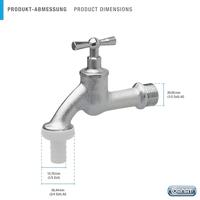 Cornat Messing Aftapkraan 1/2 Chroom-Mat - FLOR92590 - thumbnail