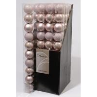 Decoris kerstballen set plastic 10st poederroze 6cm - thumbnail