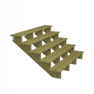 Houten Tuintrap 5 Treden - 34,2º - 180 CM Breed