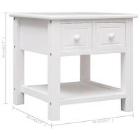Bijzettafel 40x40x40 cm paulowniahout wit - thumbnail