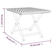 Tafel inklapbaar 45x35x32 cm poly rattan bruin - thumbnail