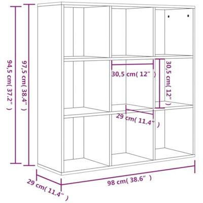 Boekenkast 98x29x97,5 cm bewerkt hout betongrijs