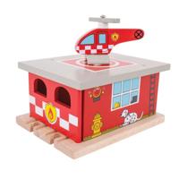 Bigjigs houten rails - brandweerkazerne - thumbnail