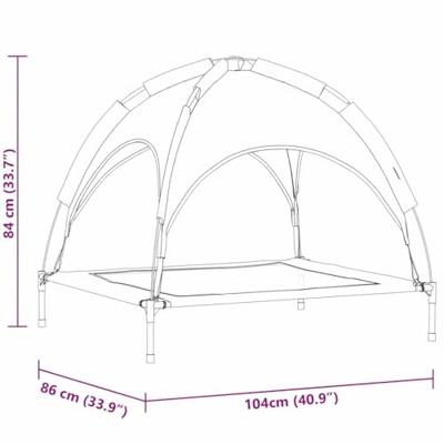 VidaXL Hondenbed zilvergrijs 104 x 86 x 84,5 cm staal