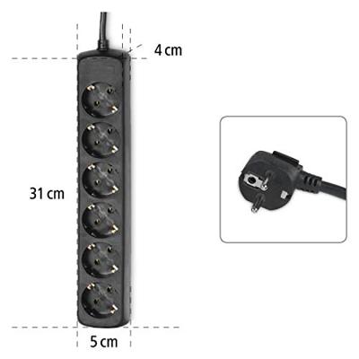 Hama Stekkerdoos, 1,4 m kabellengte, 45 graden draaibaar, meervoudig stopcontact, tot 3500 watt, kabeltype H05VV-F, GS-geteste veiligheid