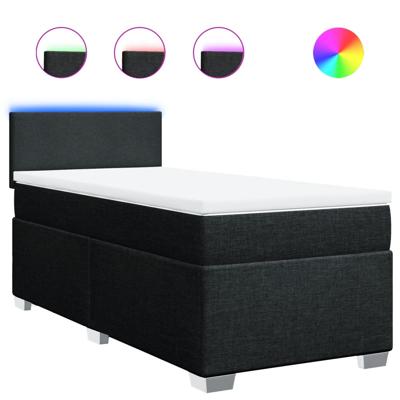Boxspring met matras stof zwart 200x200 cm