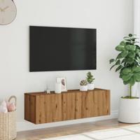Tv-wandmeubel 100x30x30 cm bewerkt hout artisanaal eikenkleurig - thumbnail
