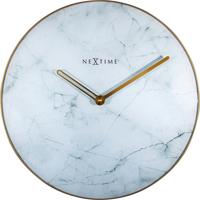 NeXtime ne-8189wi wandklok marble ø 40 cm wit - thumbnail