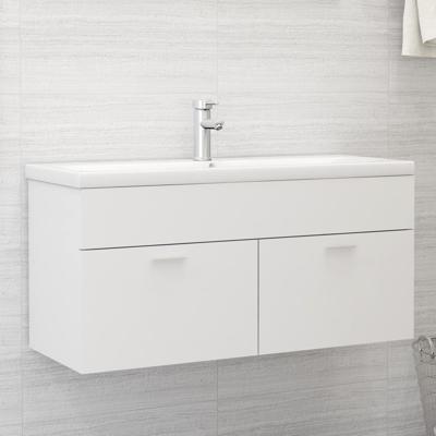 VidaXL Wastafelkast 100x38,5x46 cm bewerkt hout wit VidaXL Wastafelkast 100x38,5x46 cm bewerkt hout wit