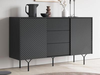 Dressoir RAYO 2 deuren 3 lades grafiet Dressoir RAYO 2 deuren 3 lades grafiet