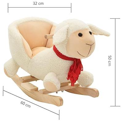 Hobbeldier schaap met rugleuning 60x32x50 cm pluche wit